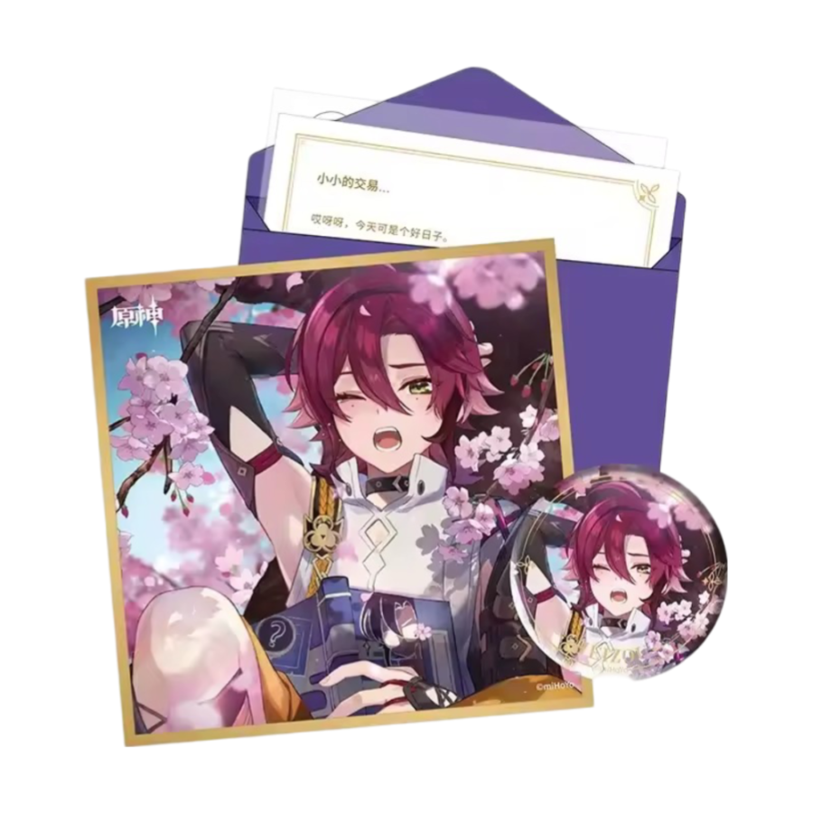 Anime Genshin Impact Shikanoin Heizou Birthday Gift Box Set