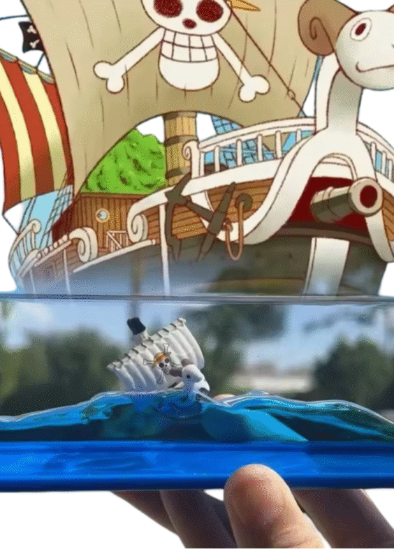 Anime One Piece Hourglass Liquid Toy Boat
