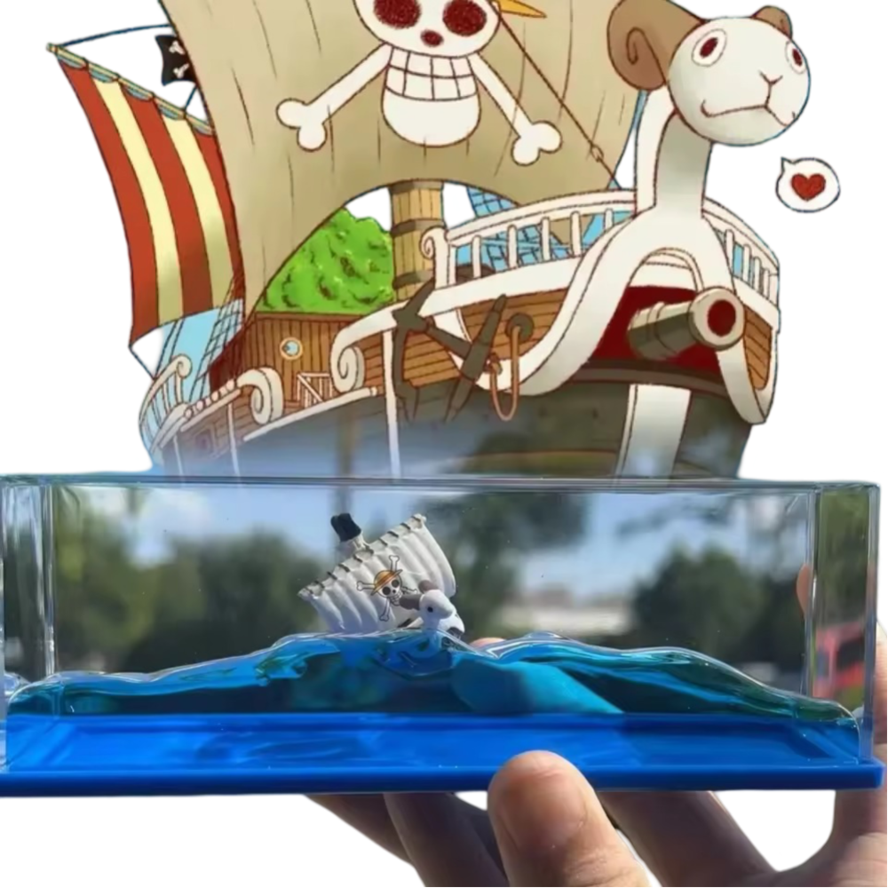 Anime One Piece Hourglass Liquid Toy Boat Anime One Piece Hourglass Liquid Toy Boat