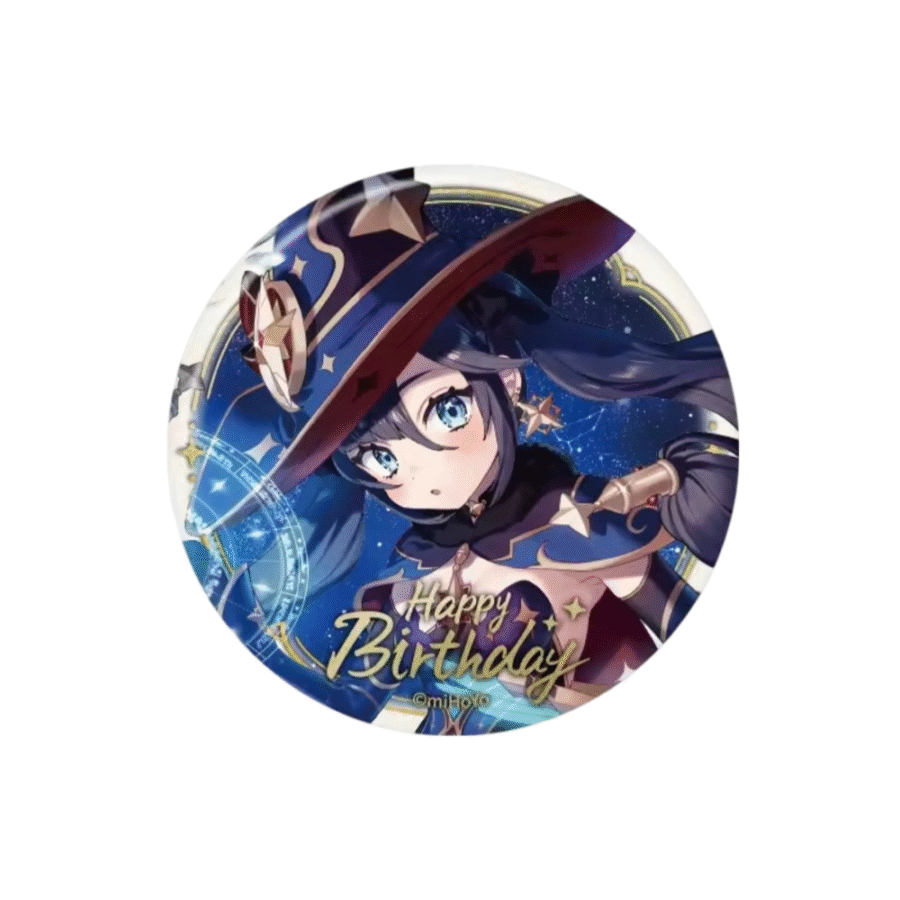 Genshin Impact Mona Anime Happy Birthday Badge Genshin Impact Mona Anime Happy Birthday Badge