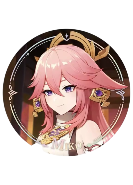 Anime Genshin Impact Yae Miko Original Authentic Badge