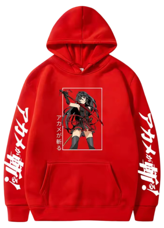 Anime Akame Ga Kill Red Color Hoodie