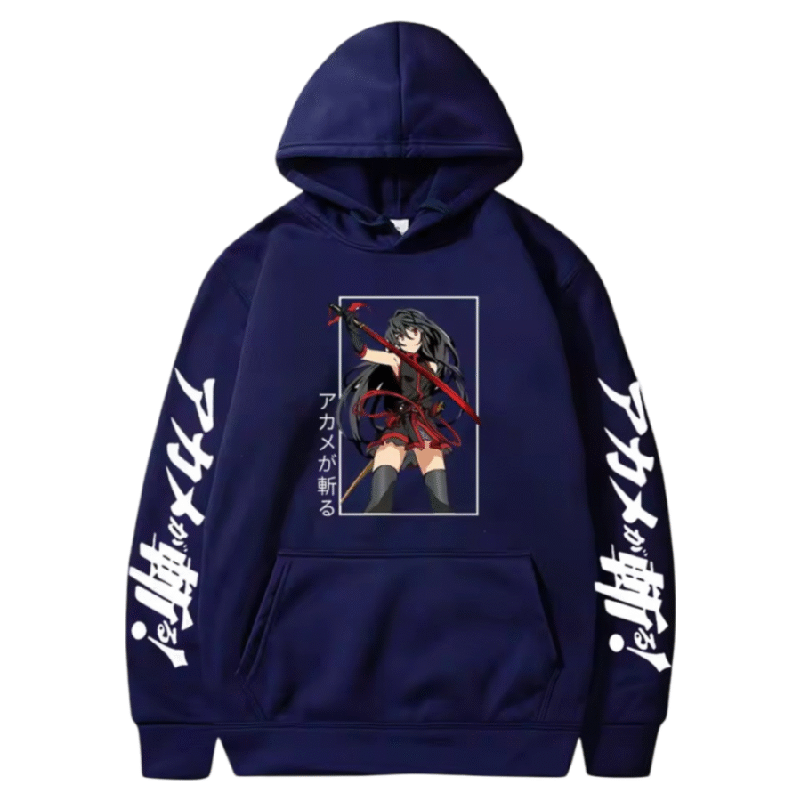 Anime Akame Ga Kill Blue Color Hoodie Anime Akame Ga Kill Blue Color Hoodie