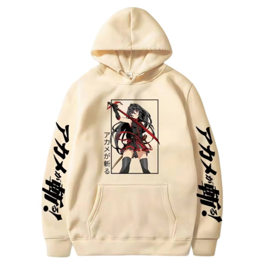Anime Akame Ga Kill Khaki Color Hoodie Anime Akame Ga Kill Khaki Color Hoodie