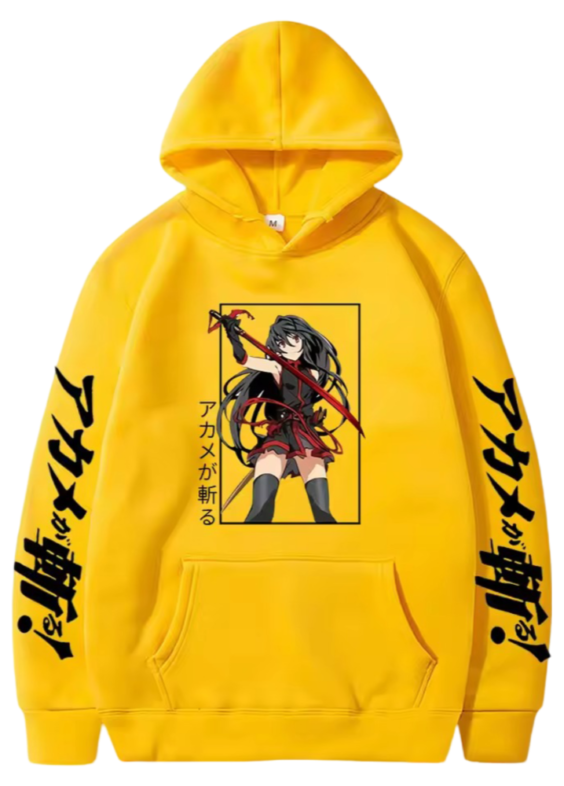 Anime Akame Ga Kill Yellow Color Hoodie