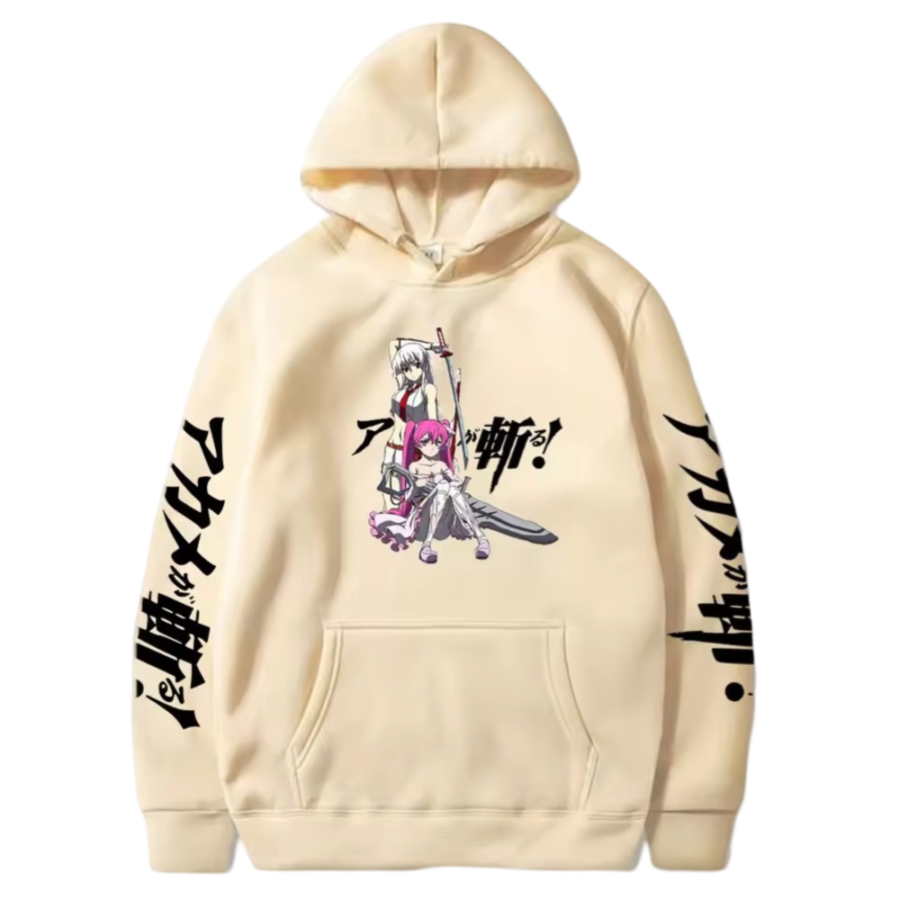 Anime Akame Ga Kill Esdeath With Mine Khaki Color Hoodie