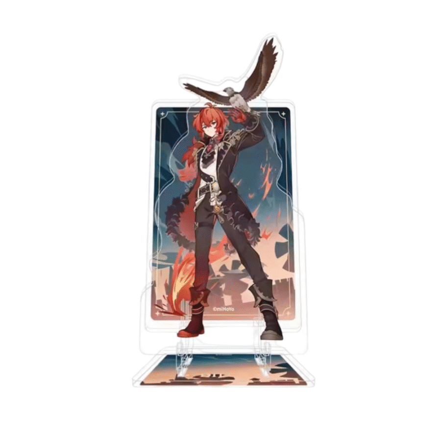 Anime Genshin Impact Diluc Acrylic Phone Stand Anime Genshin Impact Diluc Acrylic Phone Stand