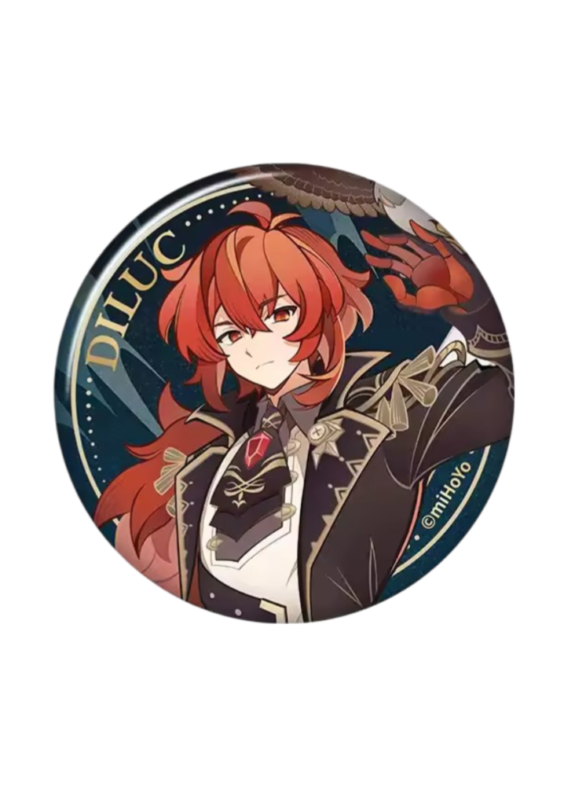 Genshin Impact Diluc Anime Badge