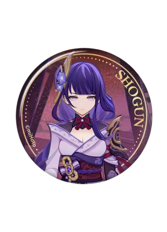 Anime Genshin Impact Raiden Shogun Tinplate Badge
