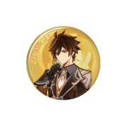 Anime Genshin Impact Zhongli Tinplate Badge