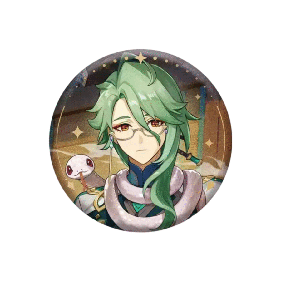 Anime Genshin Impact Baizhu Tinplate Badge Anime Genshin Impact Baizhu Tinplate Badge
