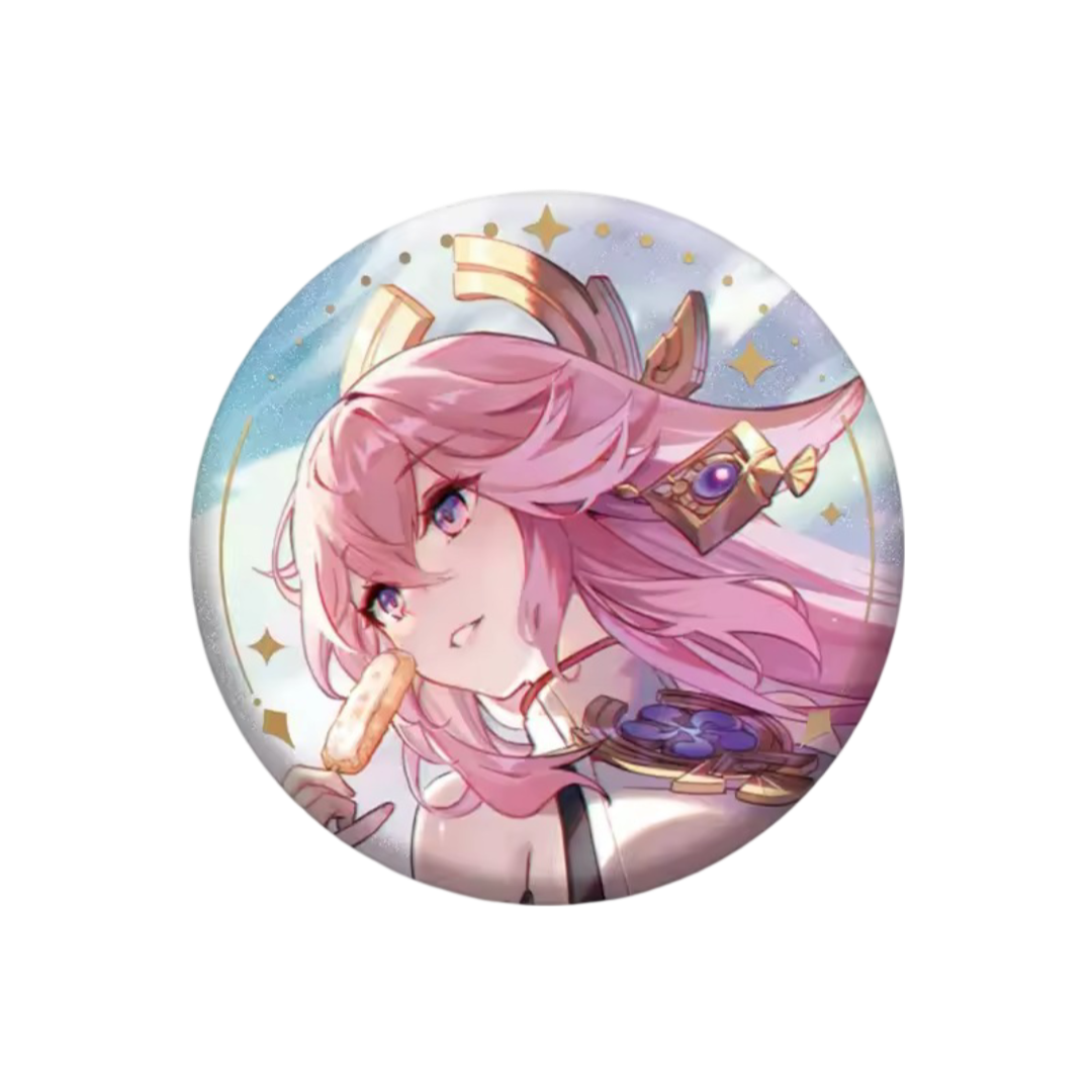 Genshin Impact Anime Yae Miko Badge Genshin Impact Anime Yae Miko Badge