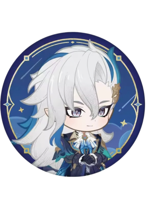 Genshin Impact Anime Neuvillette Tinplate Badge