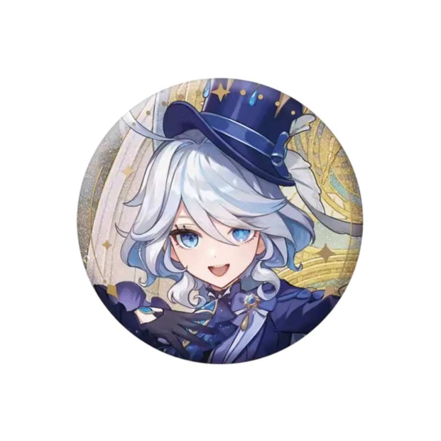 Anime Genshin Impact Furina Tinplate Badge Anime Genshin Impact Furina Tinplate Badge