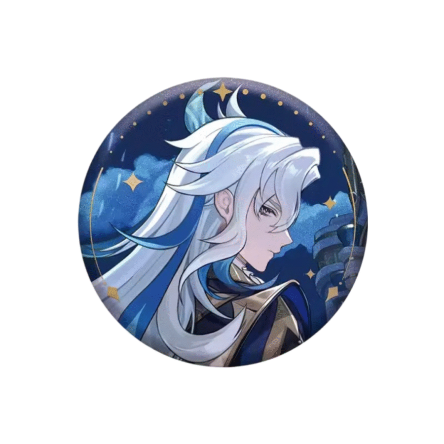 Anime Genshin Impact Neuvillette Tinplate Badge Anime Genshin Impact Neuvillette Tinplate Badge