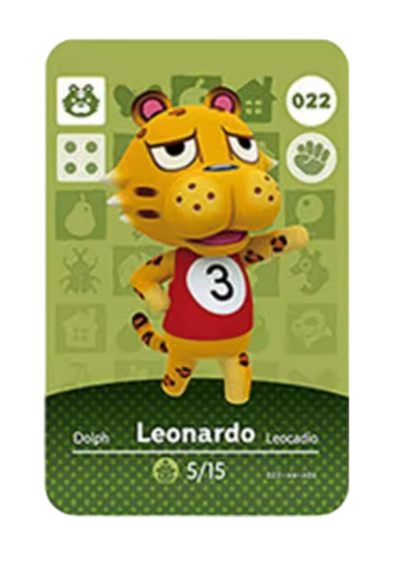 Anime Animal Crossing Leonardo Amiibo Card
