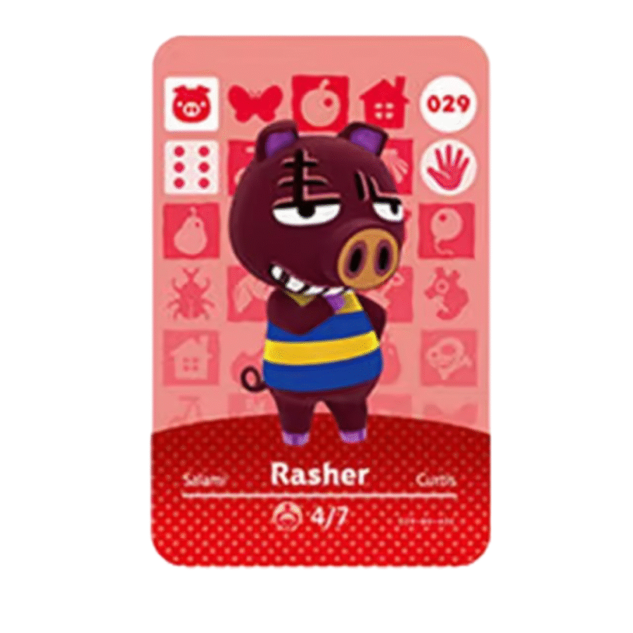 Anime Animal Crossing Rasher Amiibo Card Anime Animal Crossing Rasher Amiibo Card