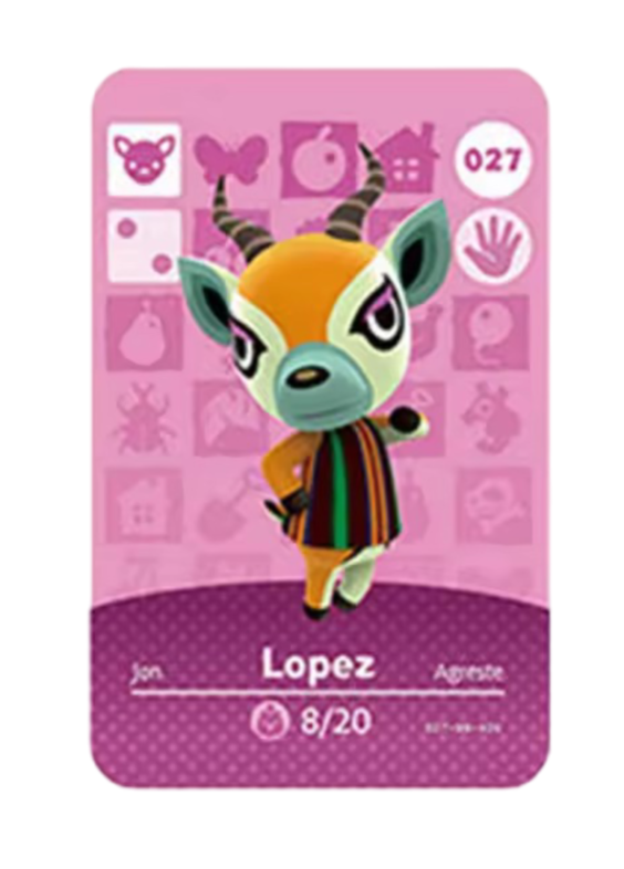 Anime Animal Crossing Lopez Amiibo Card