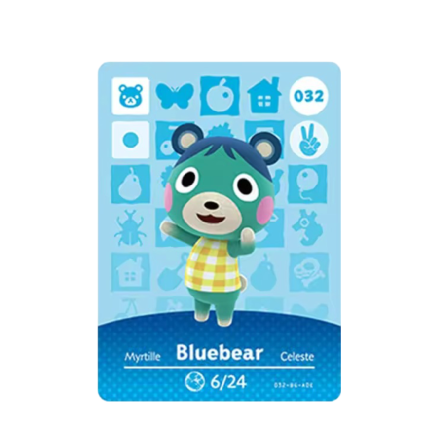 Anime Animal Crossing Bluebear Amiibo Card