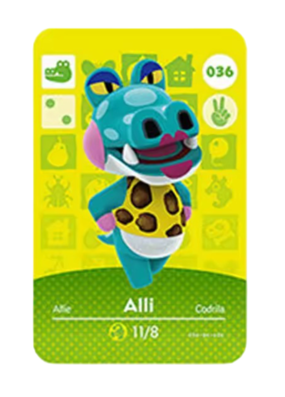 Anime Animal Crossing Alli Amiibo Card
