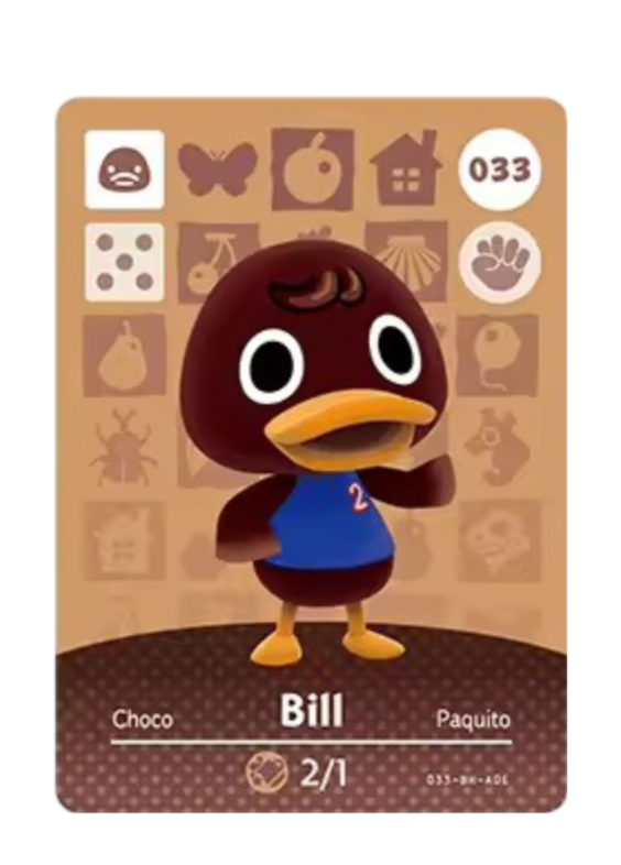 Anime Animal Crossing Bill Amiibo Card