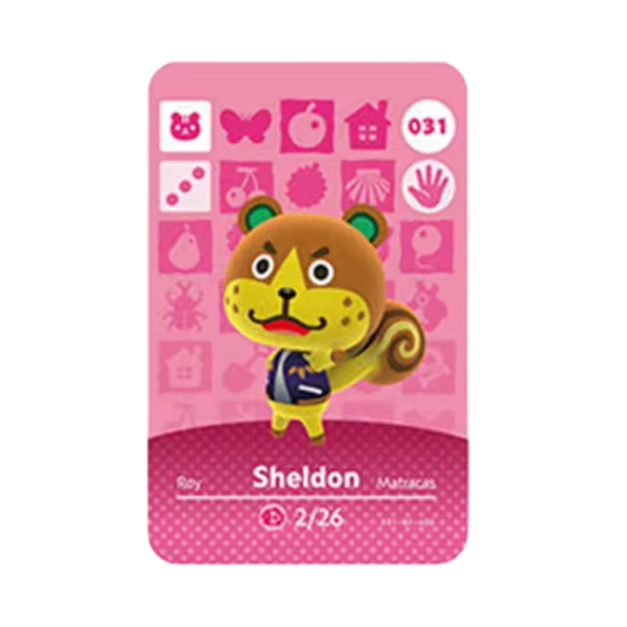 Anime Animal Crossing Sheldon Amiibo Card
