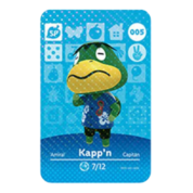 Anime Animal Crossing Kapp'n Amiibo Card