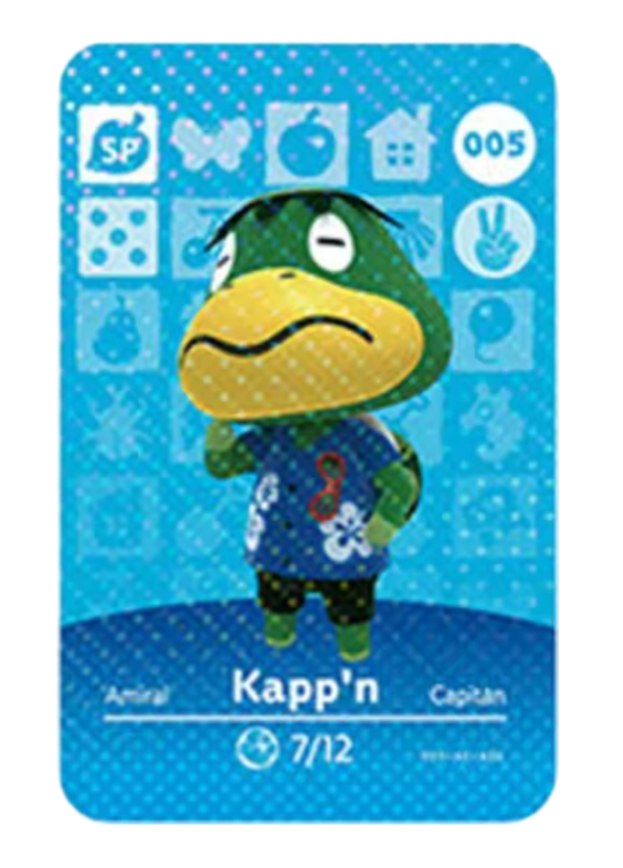 Anime Animal Crossing Kapp'n Amiibo Card