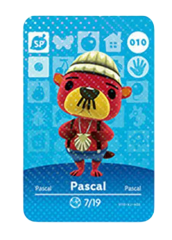 Animal Crossing Anime Pascal Amiibo Card