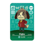 Anime Animal Crossing Digby Amiibo Card