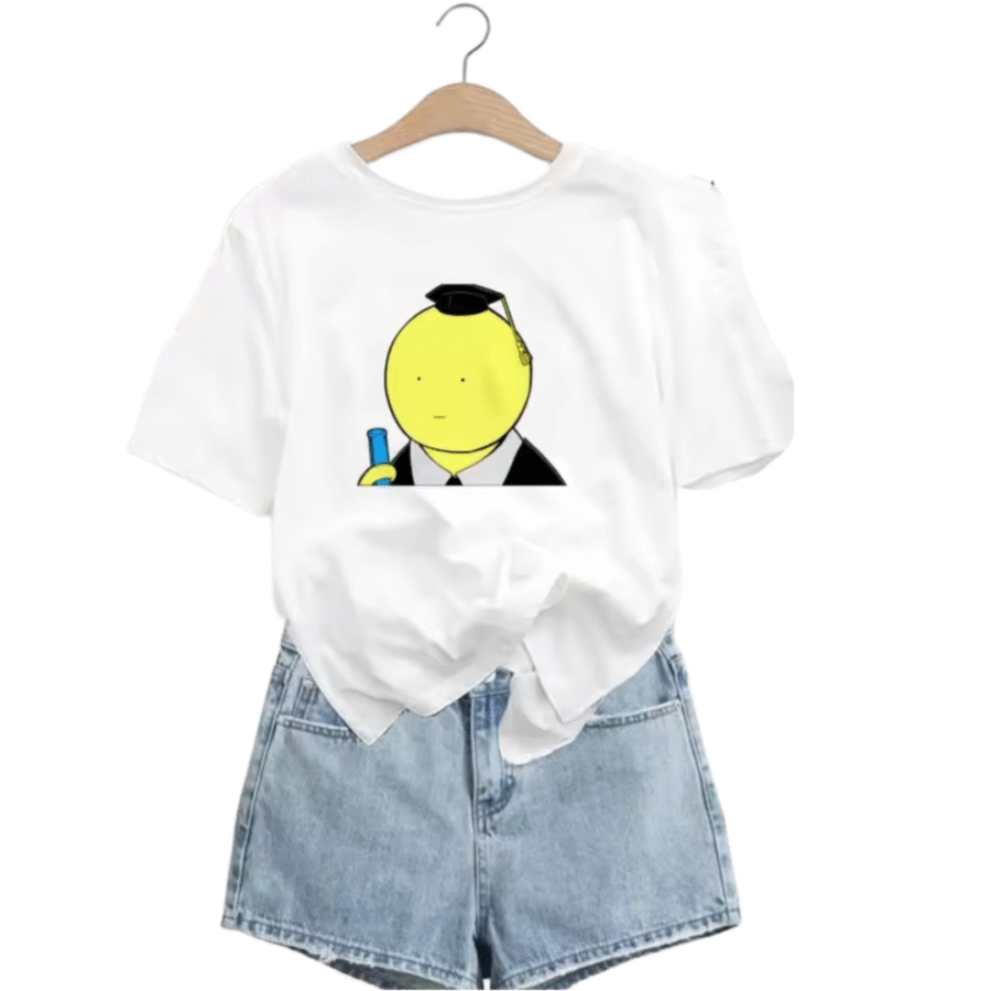 Assassination Classroom Anime Koro-sensei Women White T-Shirt Assassination Classroom Anime Koro-sensei Women White T-Shirt