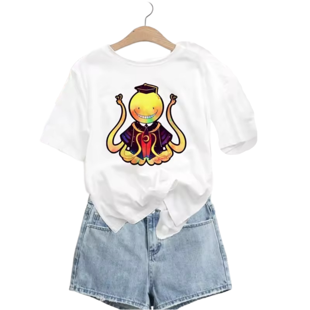 Anime Assassination Classroom Koro-sensei Women White T-Shirt Anime Assassination Classroom Koro-sensei Women White T-Shirt