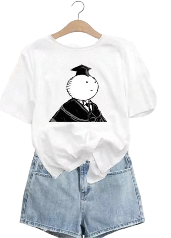 Anime Assassination Classroom Koro-sensei Printed White T-Shirt