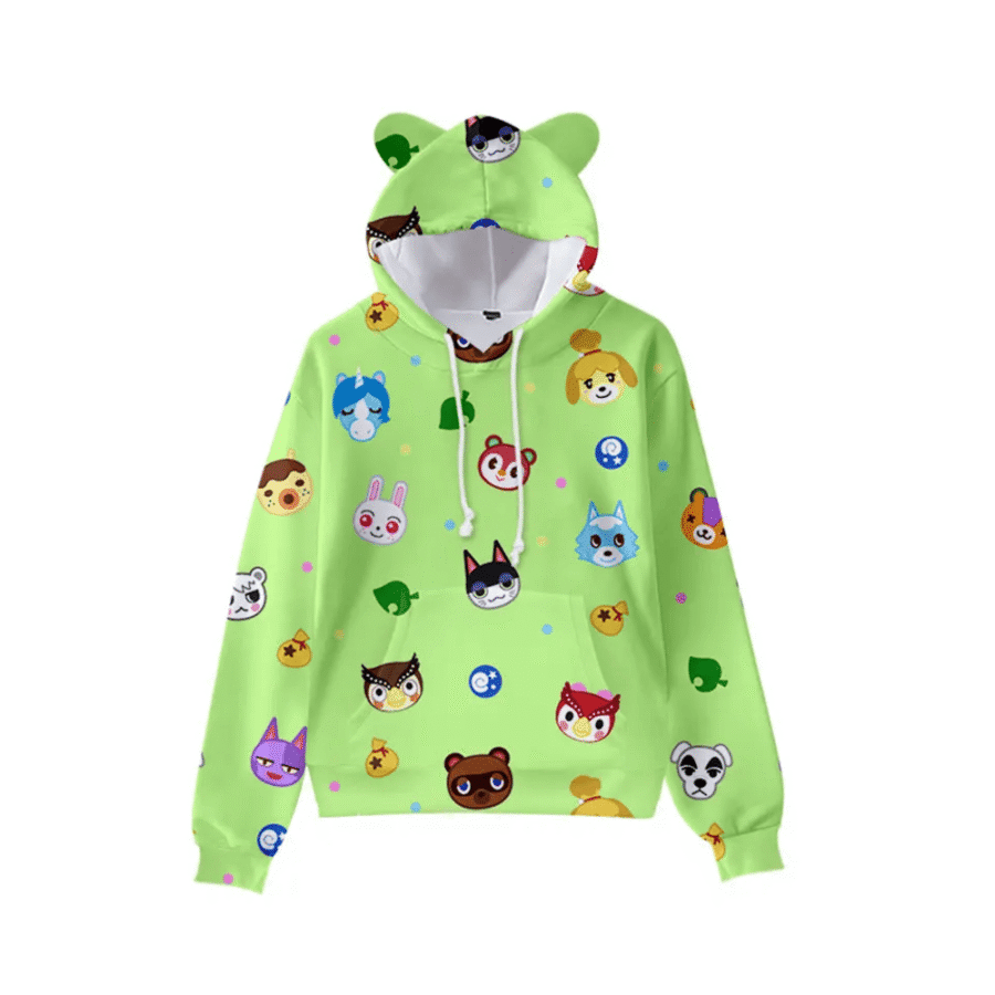 Anime Animal Crossing Characters 3D Printed Cat Ears Hoodie Anime Animal Crossing Characters 3D Printed Cat Ears Hoodie