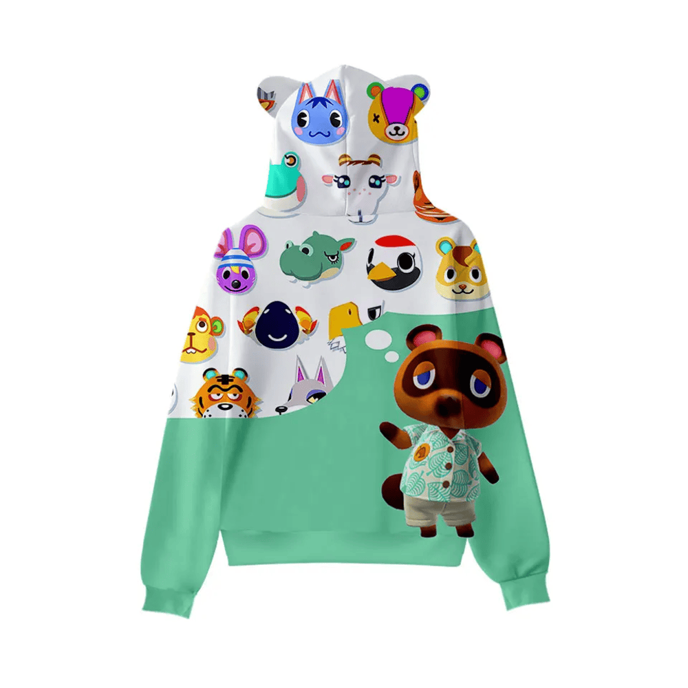 Animal Crossing Anime Characters 3D Printed Cat Ears Casual Hoodie Animal Crossing Anime Characters 3D Printed Cat Ears Casual Hoodie