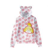 Anime Animal Crossing Isabelle Printed Cat Ears Casual Hoodie