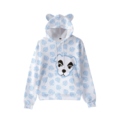 Anime Animal Crossing K.K. Slider Printed Cat Ears Casual Hoodie