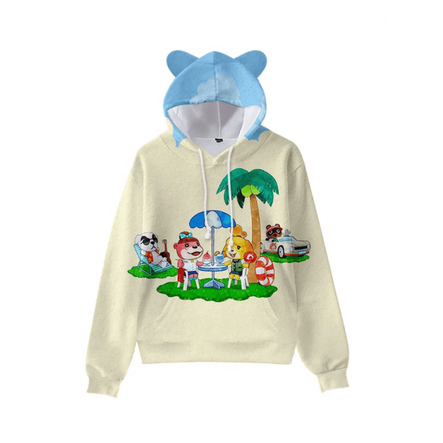 Crossing Anime Animal Characters Cat Ears Casual Hoodie Crossing Anime Animal Characters Cat Ears Casual Hoodie