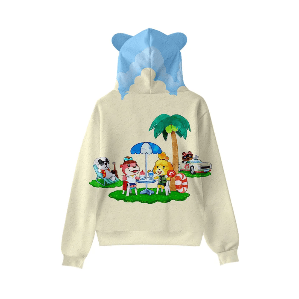 Crossing Anime Animal Characters Cat Ears Casual Hoodie Crossing Anime Animal Characters Cat Ears Casual Hoodie