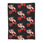 Anime Astro Boy Printed Black Blanket