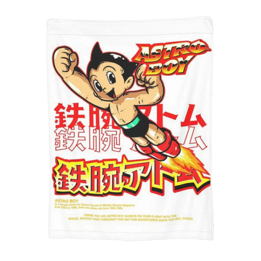 Anime Astro Boy Warm White Blanket Anime Astro Boy Warm White Blanket