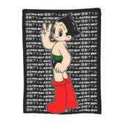 Astro Boy Anime Printed Black Blanket