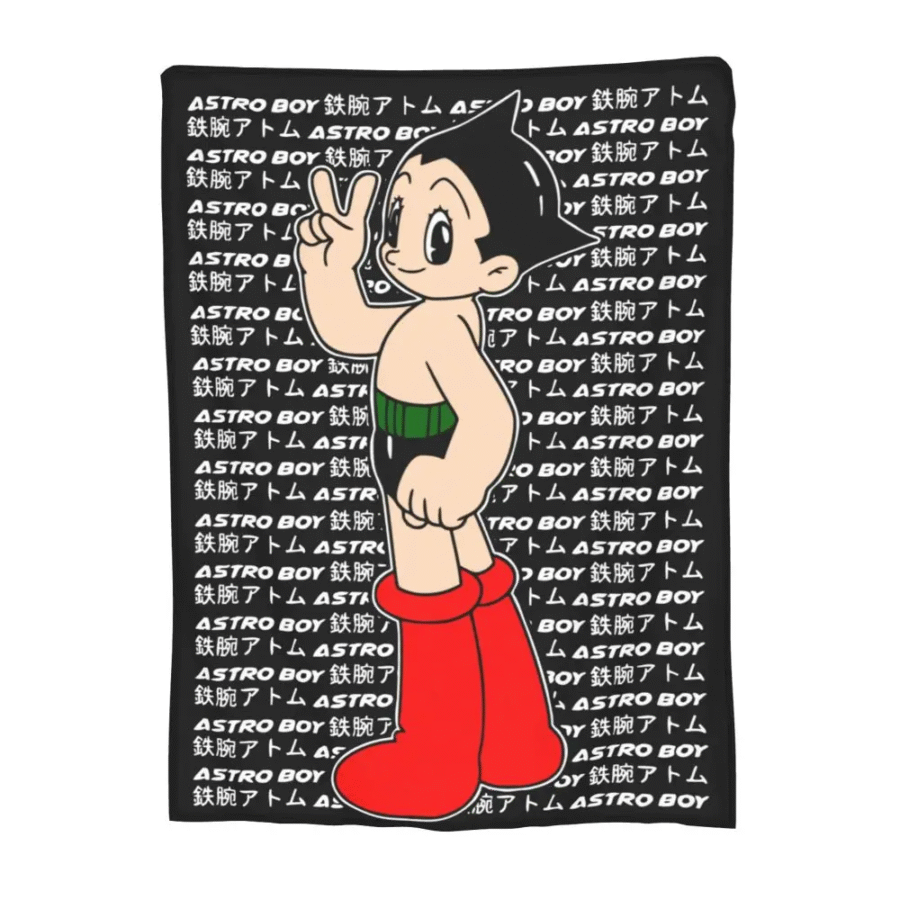 Astro Boy Anime Printed Black Blanket Astro Boy Anime Printed Black Blanket