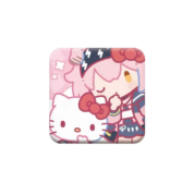 Anime Arknights Goldenglow And Hello Kitty Badge