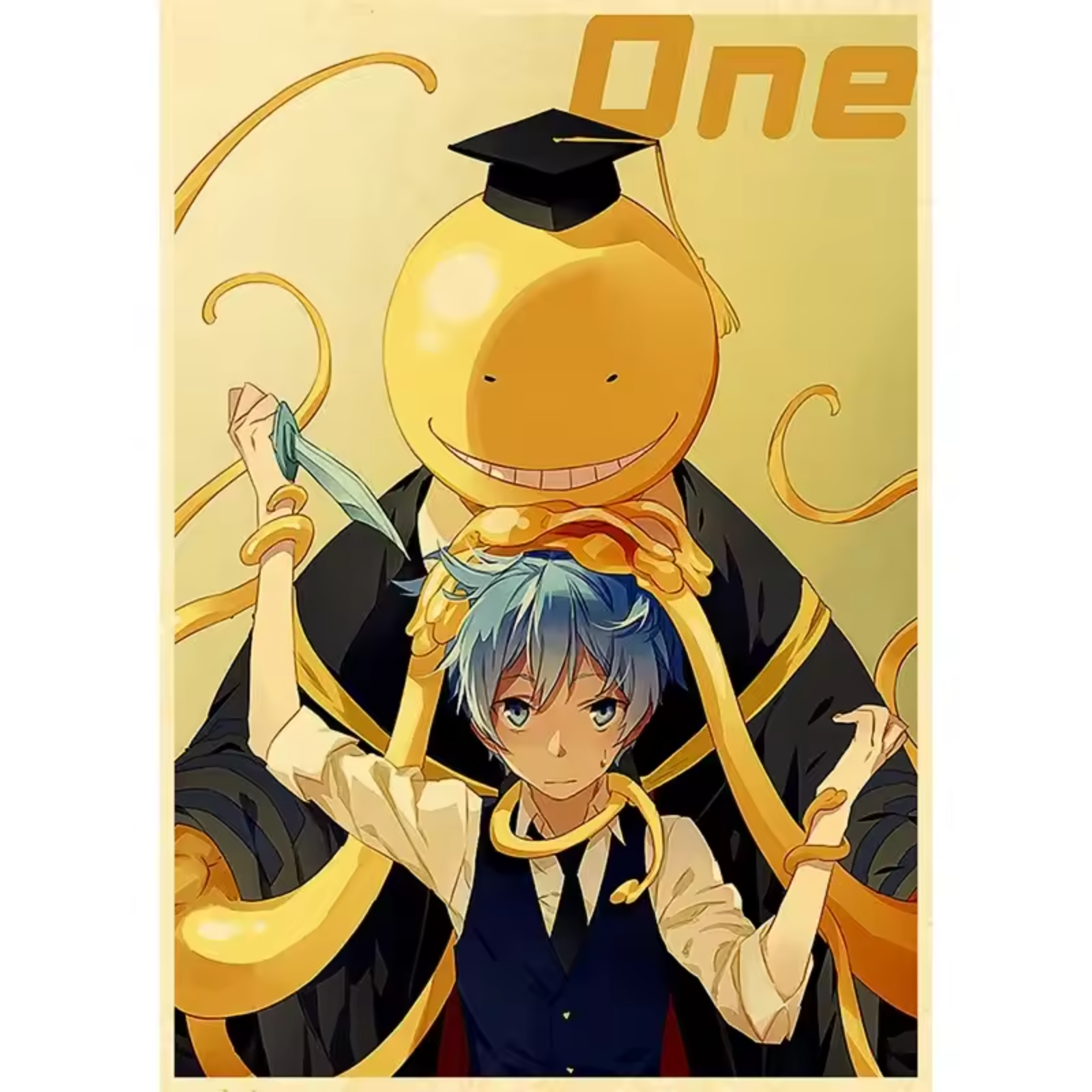 Anime Assassination Classroom Koro-Sensei And Nagisa Shiota Poster Wall Art Anime Assassination Classroom Koro-Sensei And Nagisa Shiota Poster Wall Art