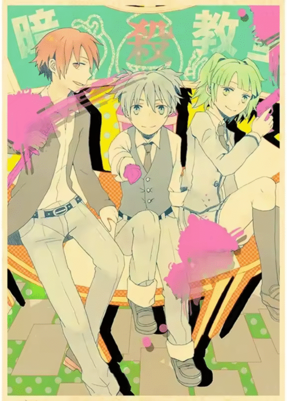 Anime Assassination Classroom Karma Akabane And Nagisa Shiota With Kaede Kayano Poster Wall Art