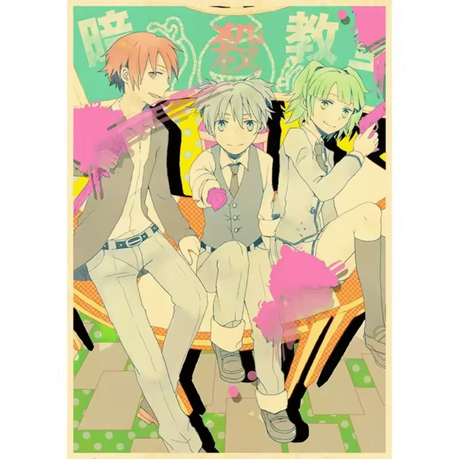 Anime Assassination Classroom Karma Akabane And Nagisa Shiota With Kaede Kayano Poster Wall Art Anime Assassination Classroom Karma Akabane And Nagisa Shiota With Kaede Kayano Poster Wall Art