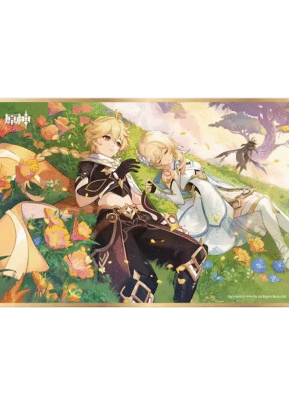 Anime Genshin Impact Lumine And Aether Colored Paper