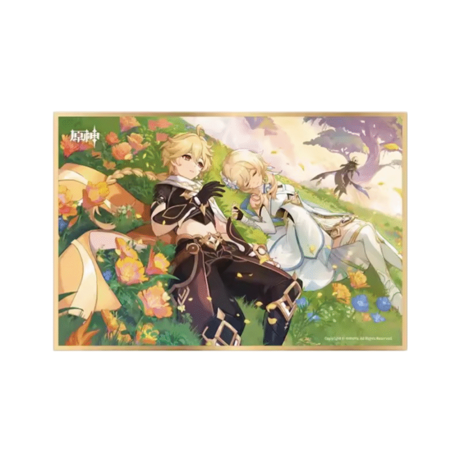 Anime Genshin Impact Lumine And Aether Colored Paper Anime Genshin Impact Lumine And Aether Colored Paper