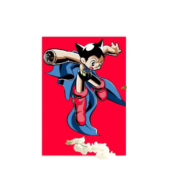 Anime Astro Boy Red Poster Wall Art